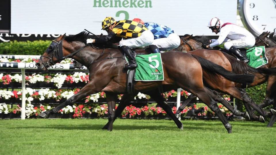Probabeel winning the 2020 Group 1 Surround Stakes